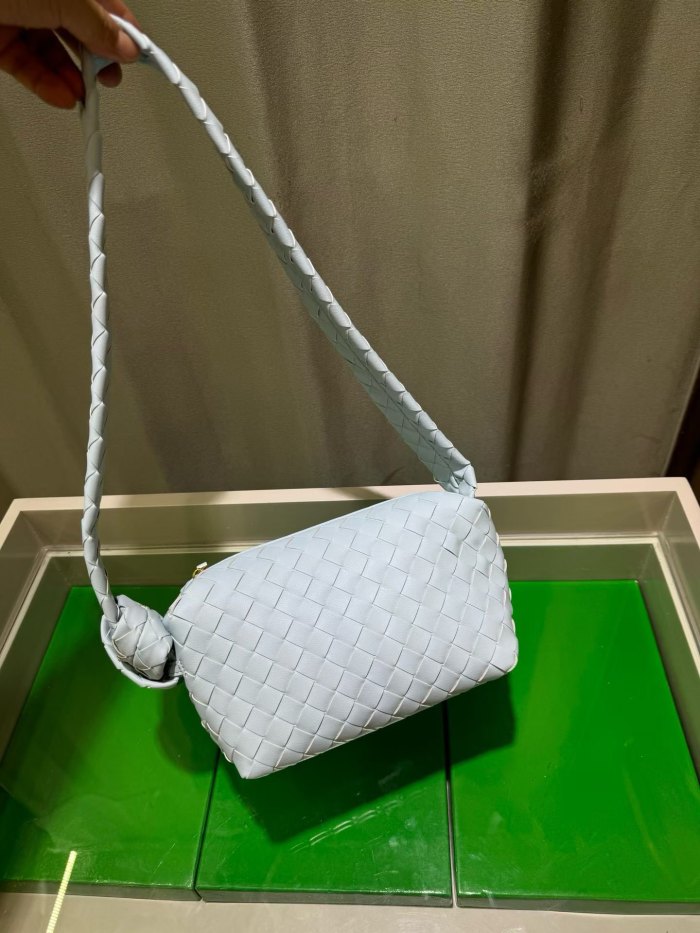 Woven Lambskin Leather Hobo Shoulder Bag
