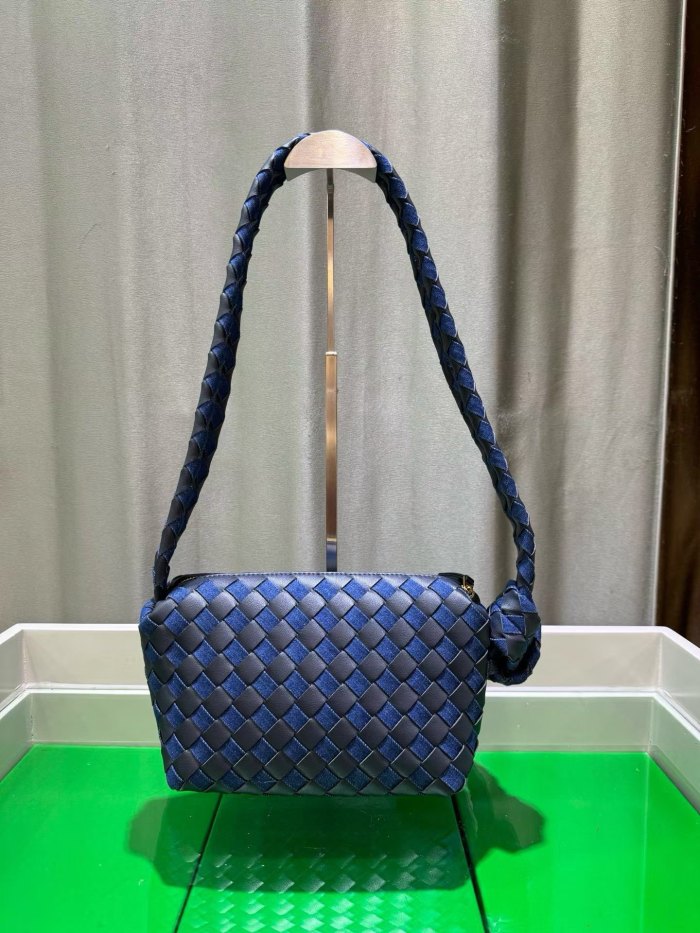 Woven Lambskin Leather Hobo Shoulder Bag