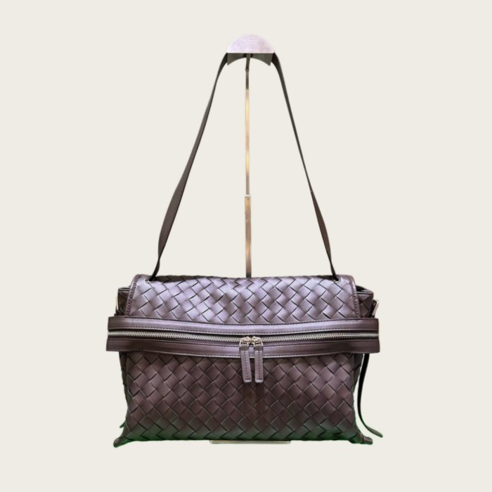 Italian‑Style Woven Leather Shoulder Crossbody Bag Large