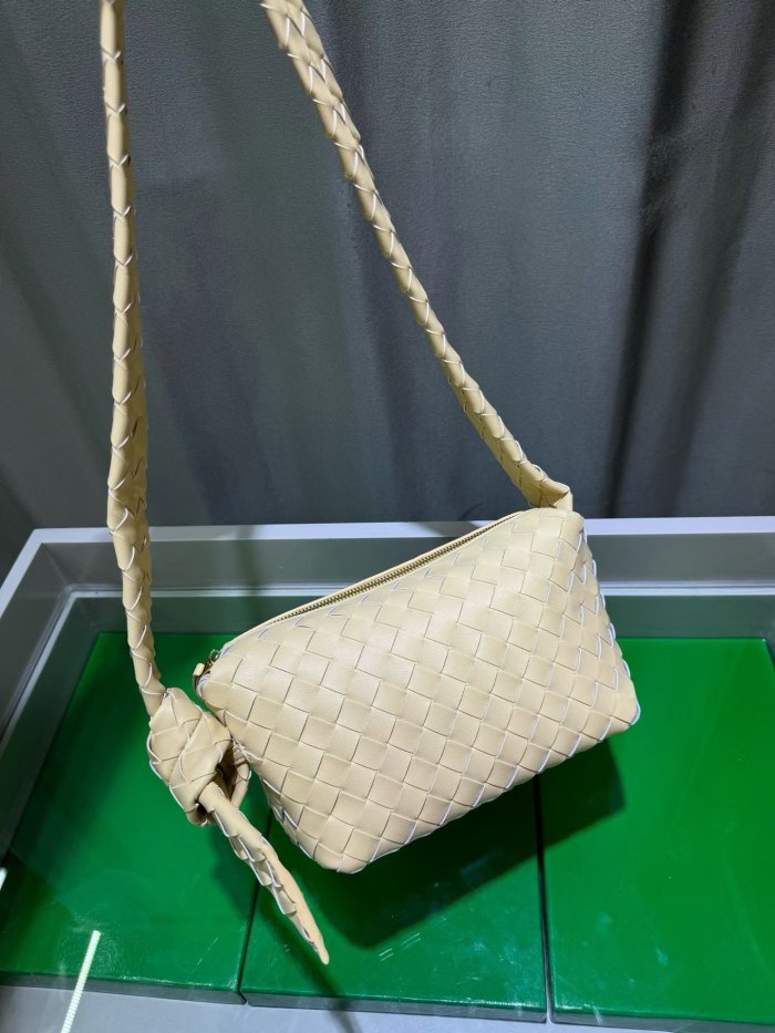 Woven Lambskin Leather Hobo Shoulder Bag