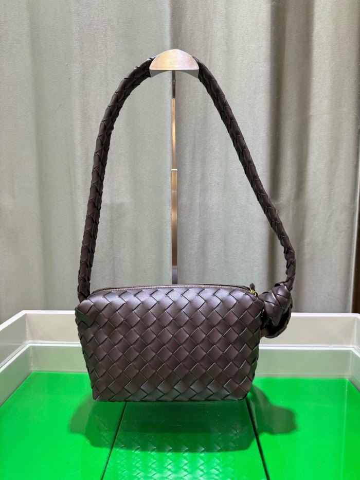 Woven Lambskin Leather Hobo Shoulder Bag
