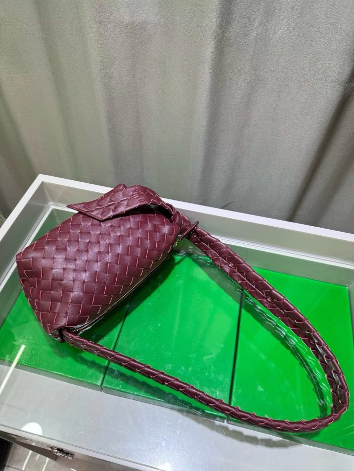 Woven Lambskin Leather Hobo Shoulder Bag