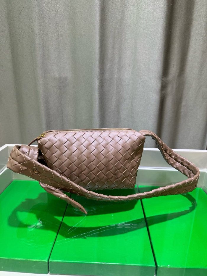 Woven Lambskin Leather Hobo Shoulder Bag