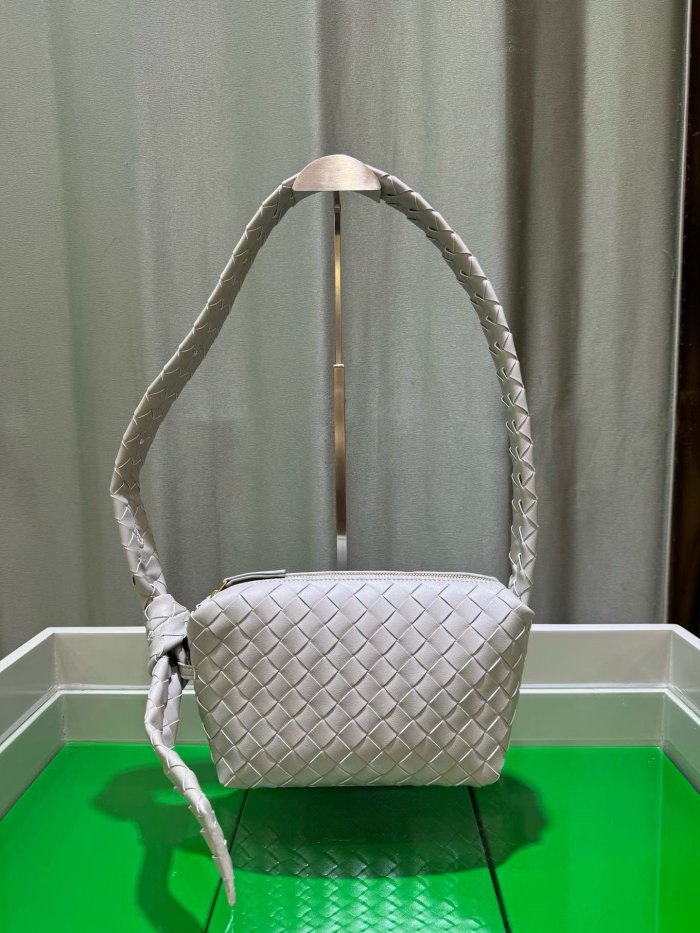 Woven Lambskin Leather Hobo Shoulder Bag