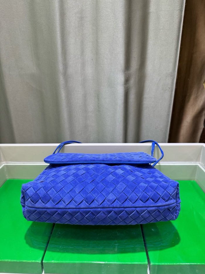 Suede Leather Flap-Drawstring Shopper Tote 