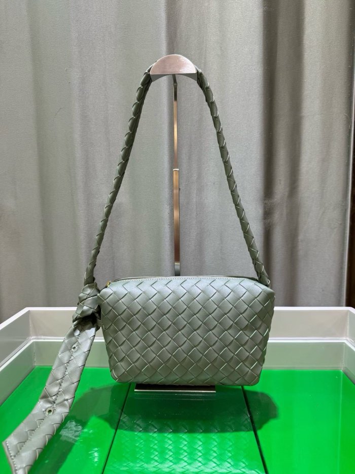 Woven Lambskin Leather Hobo Shoulder Bag