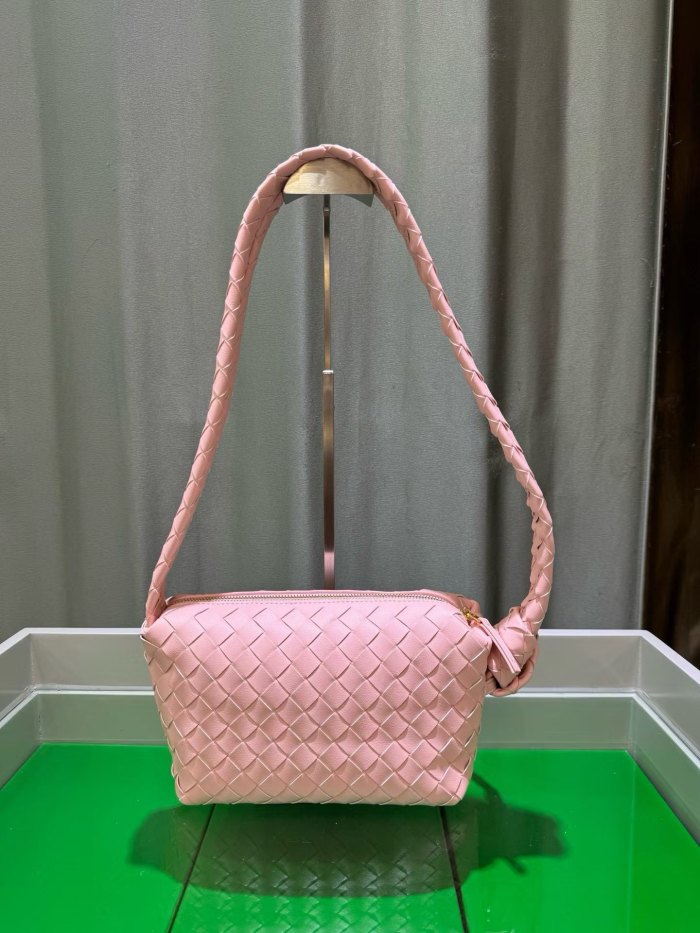 Woven Lambskin Leather Hobo Shoulder Bag