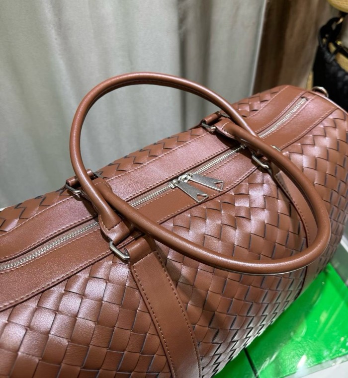 Handwoven Leather Travel Duffel Bag