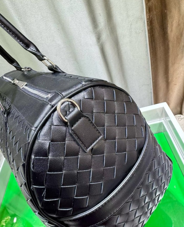 Handwoven Leather Travel Duffel Bag