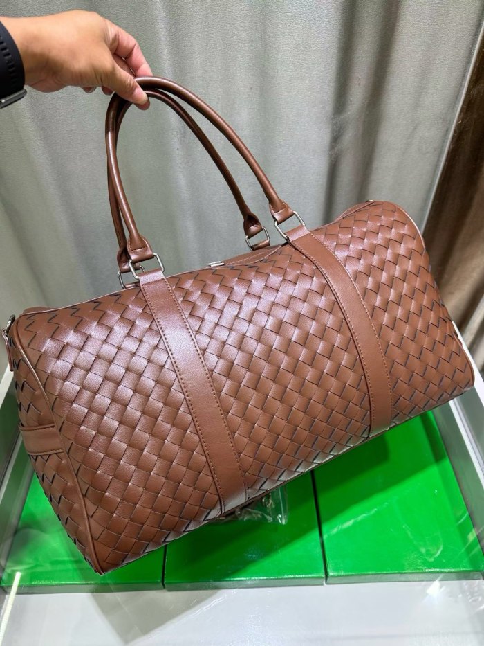 Handwoven Leather Travel Duffel Bag