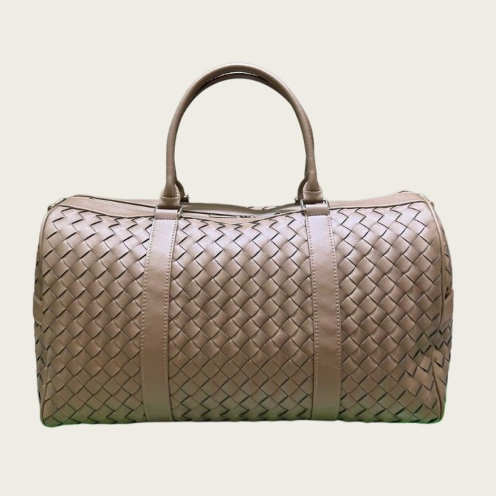 Handwoven Leather Travel Duffel Bag