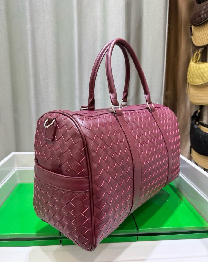 Handwoven Leather Travel Duffel Bag