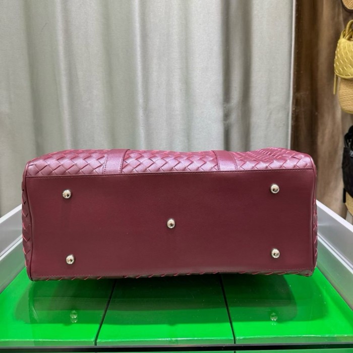 Handwoven Leather Travel Duffel Bag