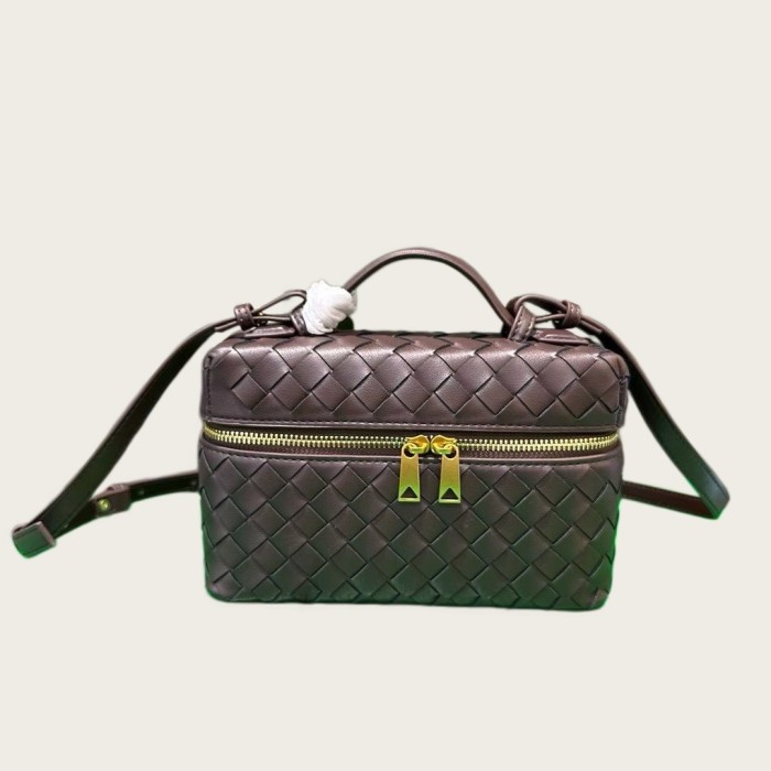 Leather Crossbody Bag Zip Top Mini Cosmetic Pouch