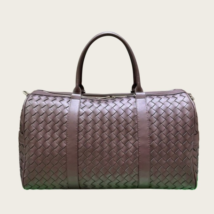 Handwoven Leather Travel Duffel Bag