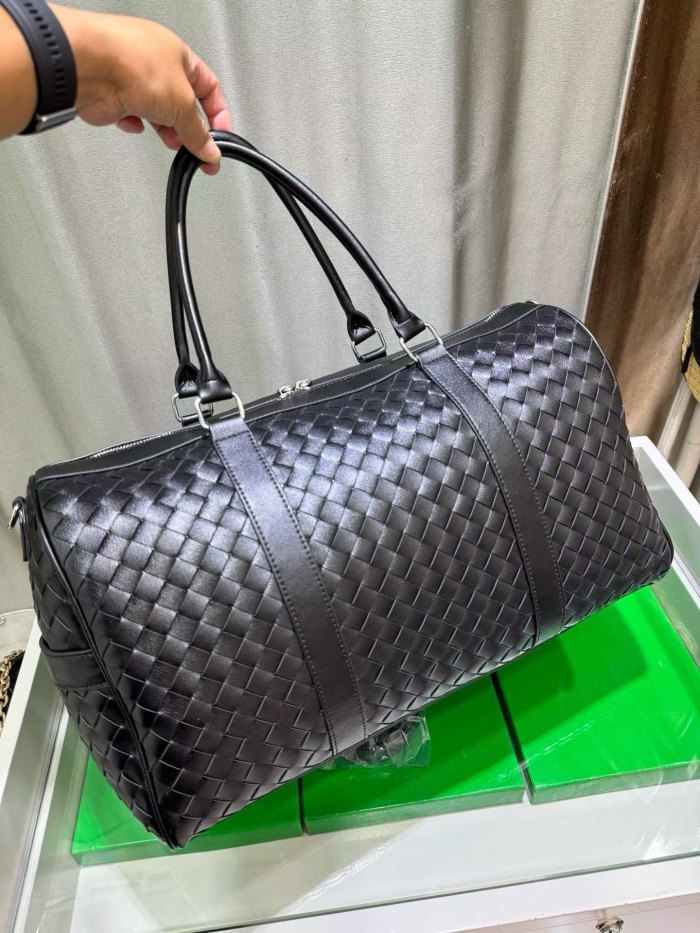 Handwoven Leather Travel Duffel Bag