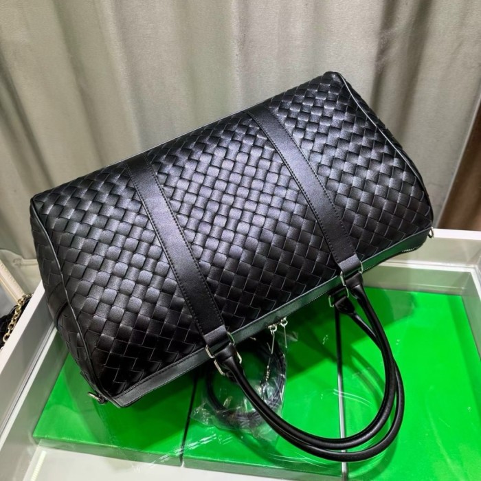 Handwoven Leather Travel Duffel Bag