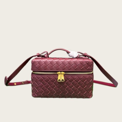 Leather Crossbody Bag Zip Top Mini Cosmetic Pouch