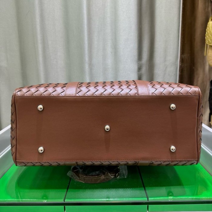 Handwoven Leather Travel Duffel Bag