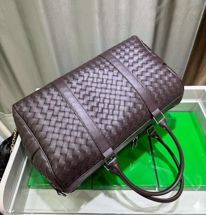 Handwoven Leather Travel Duffel Bag