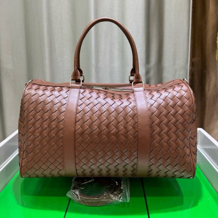 Handwoven Leather Travel Duffel Bag