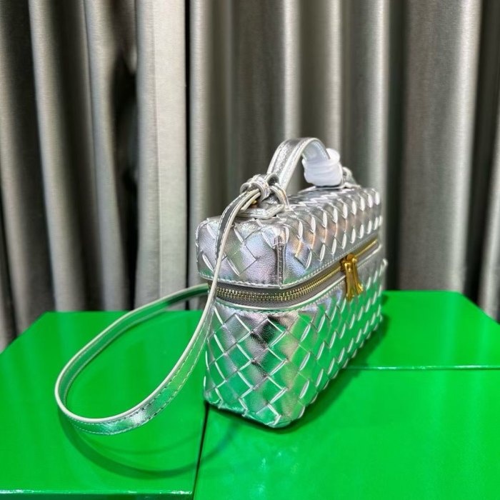 Leather Crossbody Bag Zip Top Mini Cosmetic Pouch