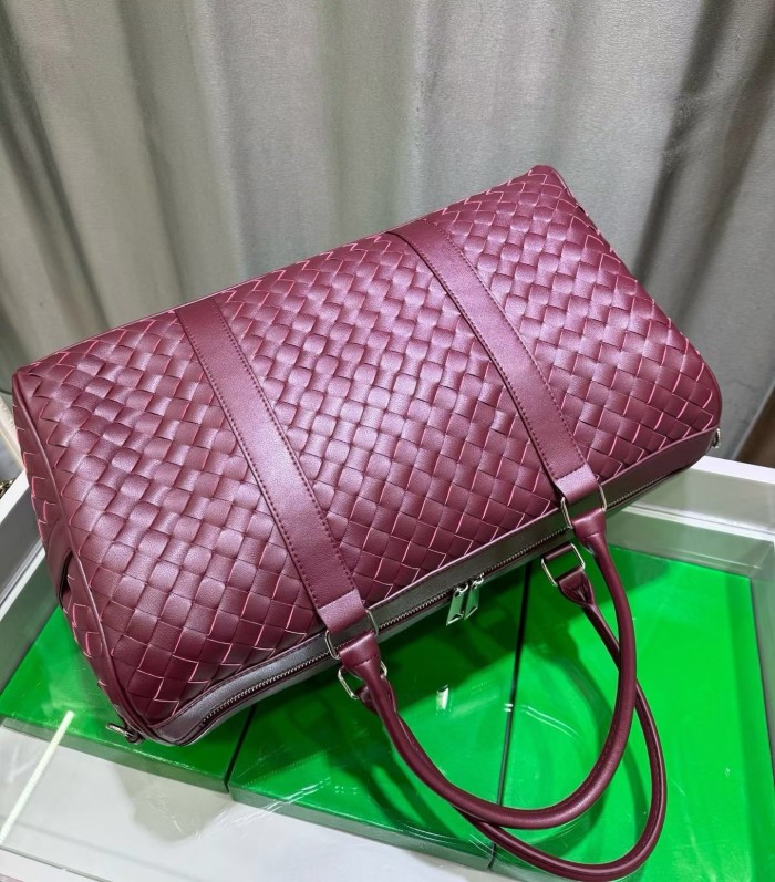 Handwoven Leather Travel Duffel Bag