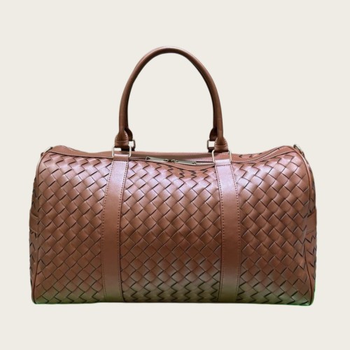 Handwoven Leather Travel Duffel Bag