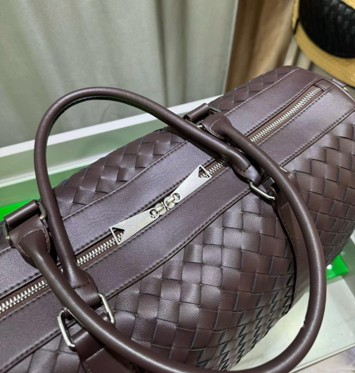 Handwoven Leather Travel Duffel Bag