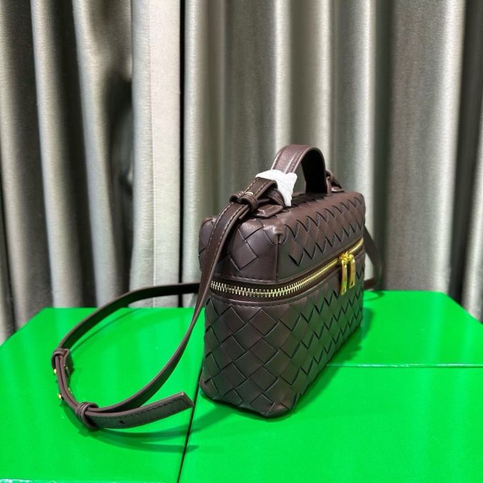 Leather Crossbody Bag Zip Top Mini Cosmetic Pouch