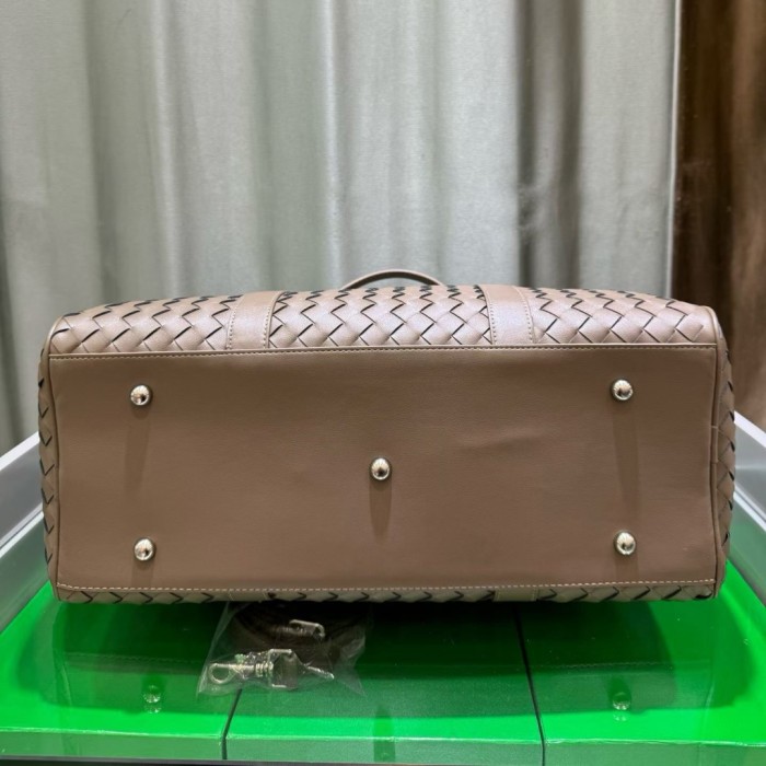 Handwoven Leather Travel Duffel Bag