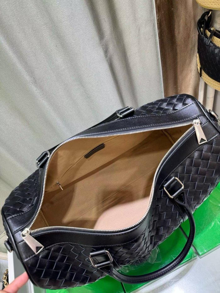Handwoven Leather Travel Duffel Bag