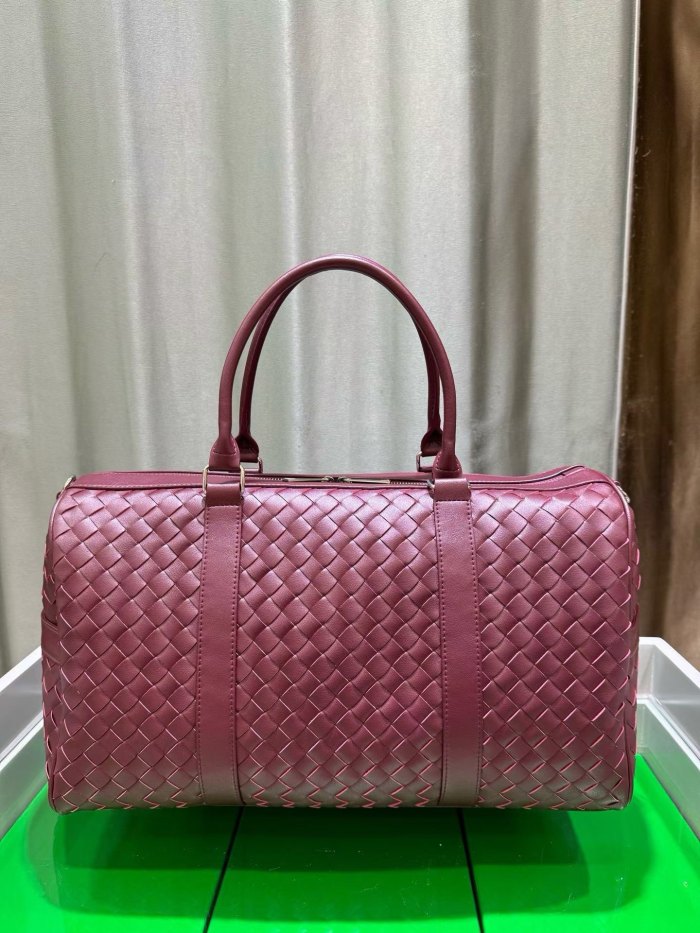 Handwoven Leather Travel Duffel Bag