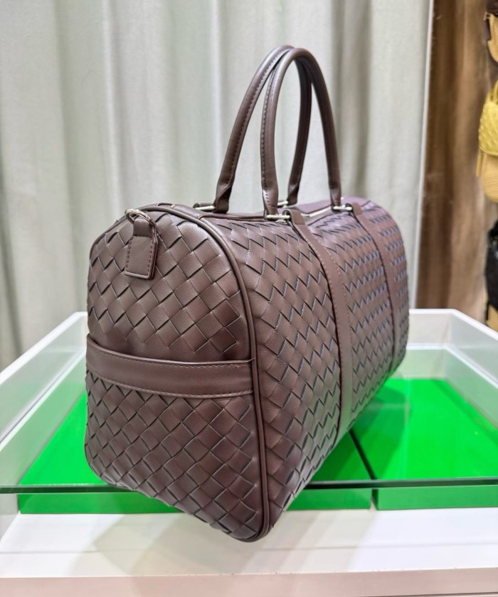 Handwoven Leather Travel Duffel Bag