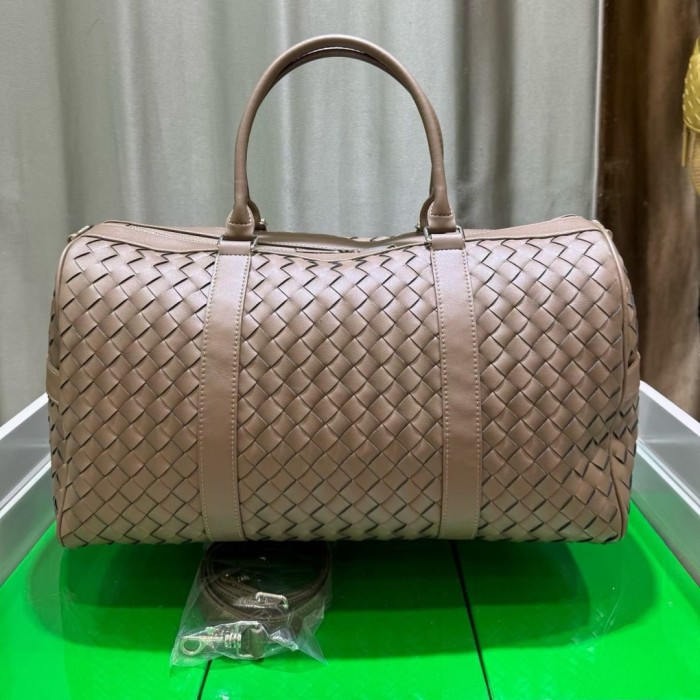 Handwoven Leather Travel Duffel Bag
