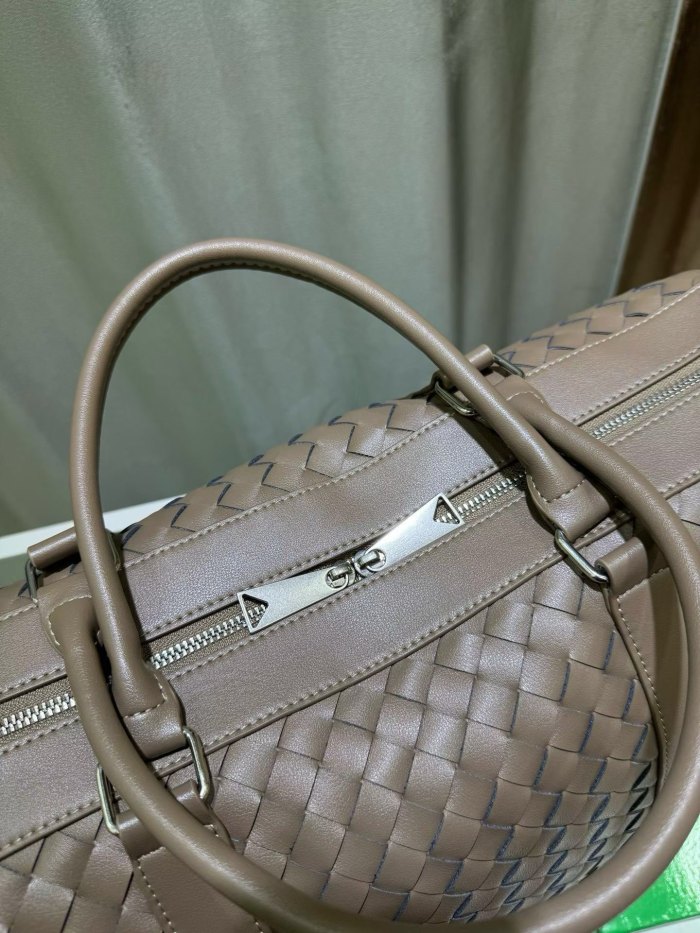 Handwoven Leather Travel Duffel Bag