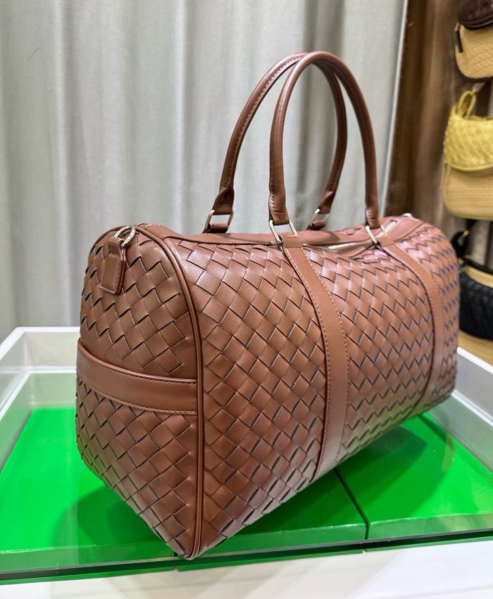 Handwoven Leather Travel Duffel Bag