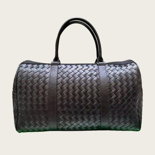 Handwoven Leather Travel Duffel Bag