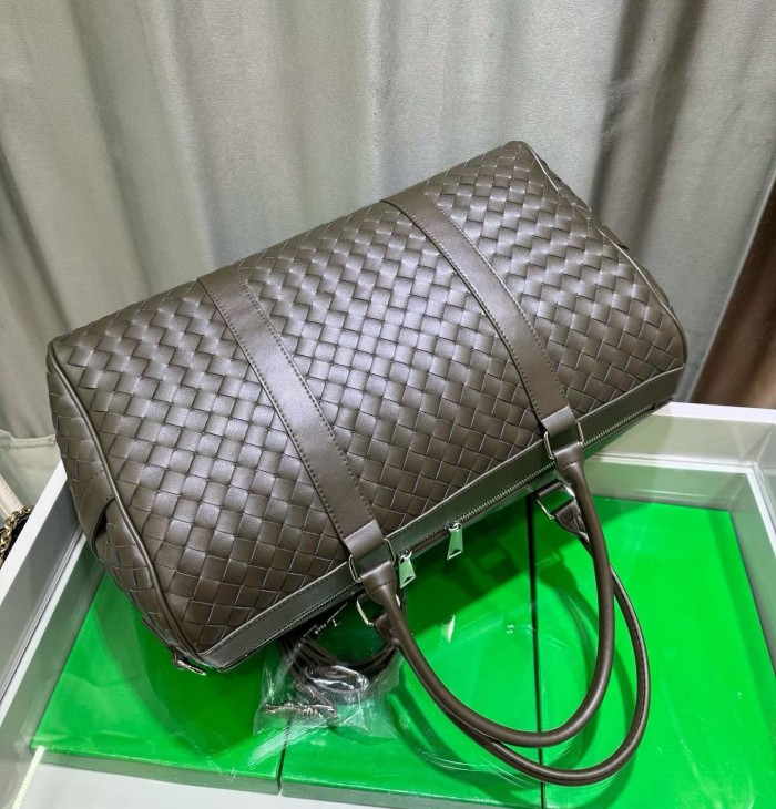 Handwoven Leather Travel Duffel Bag
