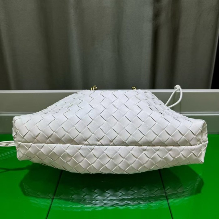 Genuine Cow Leather Woven Dust Bag on Chain