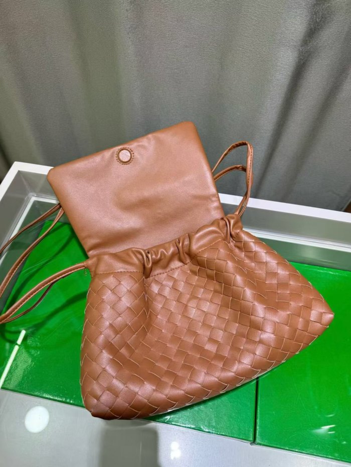 Woven Leather Messenger Bag Soft Calfskin Flap Crossbody