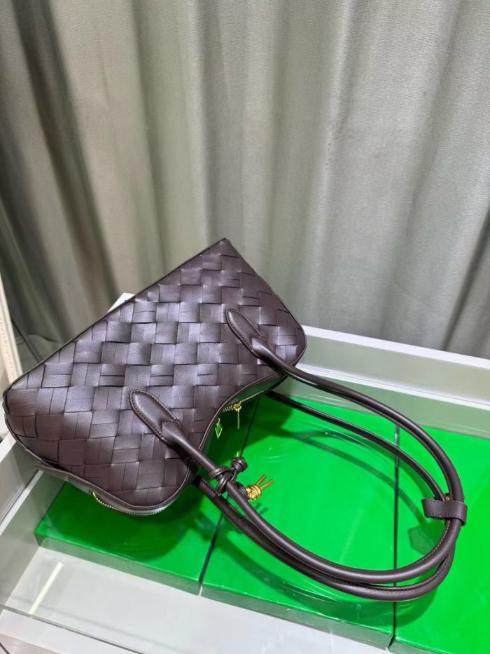 Woven Leather Runway Top Handle Bag