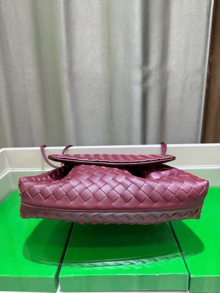 Woven Leather Messenger Bag Soft Calfskin Flap Crossbody