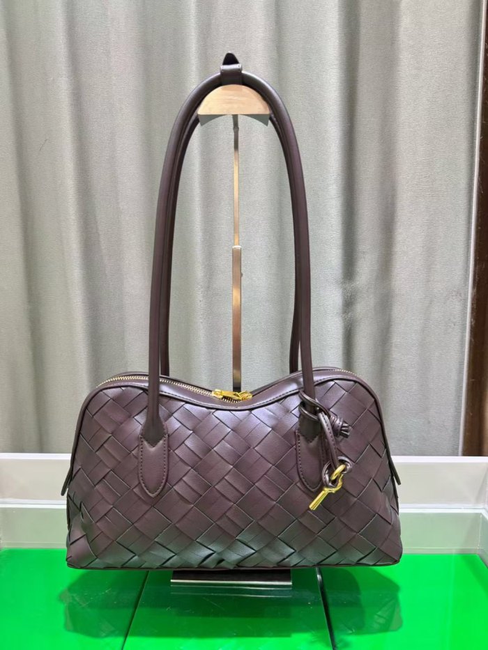 Woven Leather Runway Top Handle Bag