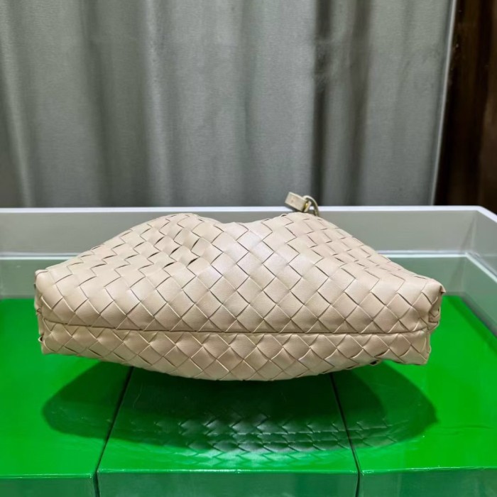 Genuine Cow Leather Woven Dust Bag on Chain