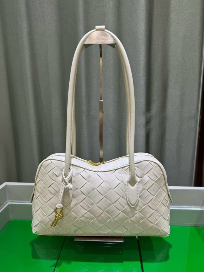 Woven Leather Runway Top Handle Bag