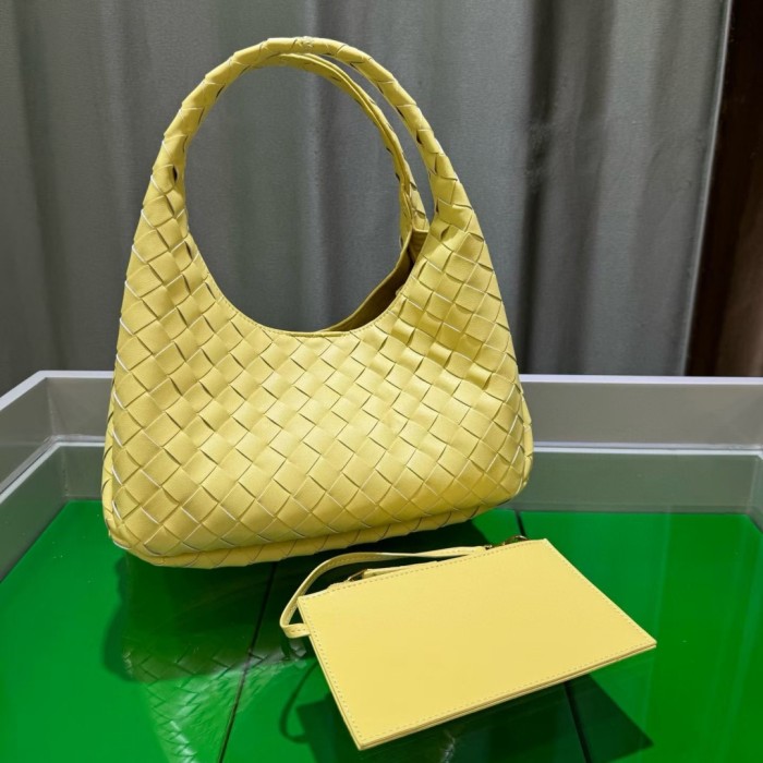 Slouchy Woven Leather Hobo Bag 