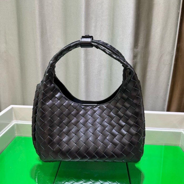 Slouchy Woven Leather Hobo Bag 