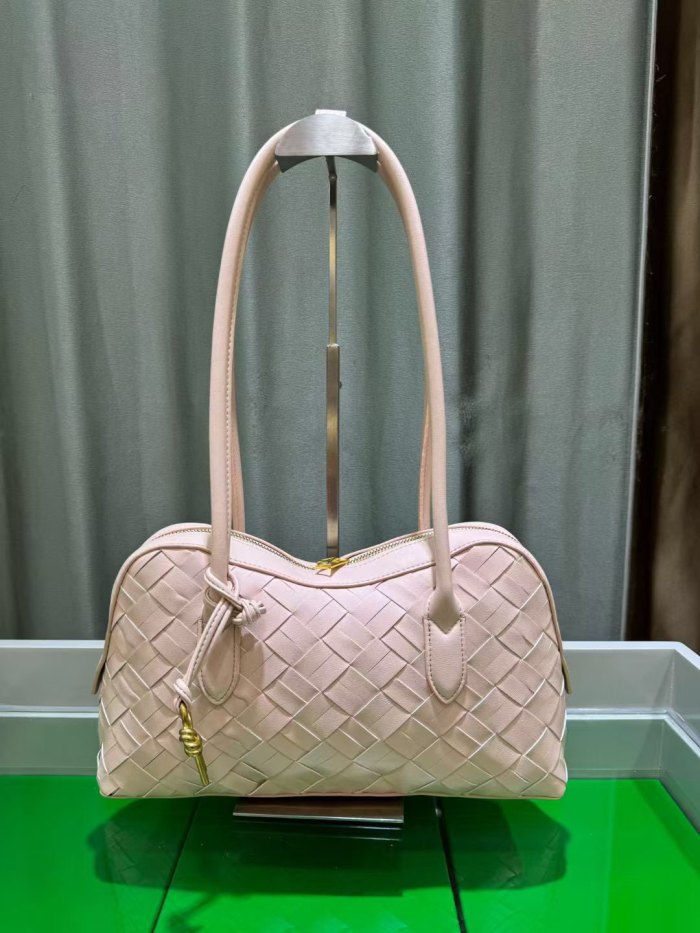 Woven Leather Runway Top Handle Bag