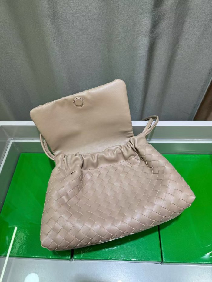 Woven Leather Messenger Bag Soft Calfskin Flap Crossbody